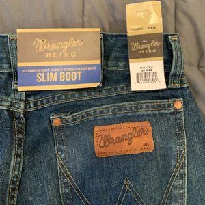 Men's Wrangler Retro Fit Slim Boot Cut Jeans 30 X 32